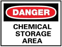 NMC - "Danger - Chemical Storage Area", 10" Long x 14" Wide, Fiberglass Safety Sign - Rectangle, 0.095" Thick, Use for Hazardous Materials - All Tool & Supply