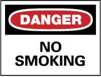 NMC - "Danger - No Smoking", 10" Long x 14" Wide, Fiberglass Safety Sign - Rectangle, 0.095" Thick, Use for Accident Prevention - All Tool & Supply