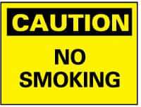 NMC - "Caution - No Smoking", 20" Long x 28" Wide, Rigid Plastic Safety Sign - Rectangle, 0.05" Thick, Use for Accident Prevention - All Tool & Supply