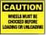 NMC - "Caution - Wheels Must Be Chocked Before Loading and Unloading", 10" Long x 14" Wide, Fiberglass Safety Sign - Rectangle, 0.095" Thick, Use for Accident Prevention - All Tool & Supply