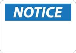 NMC - "Notice", 14" Long x 20" Wide, Rigid Plastic Safety Sign - Rectangle, 0.05" Thick, Use for Accident Prevention - All Tool & Supply