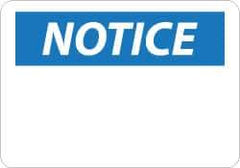 NMC - "Notice", 20" Long x 28" Wide, Rigid Plastic Safety Sign - Rectangle, 0.05" Thick, Use for Accident Prevention - All Tool & Supply