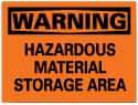 NMC - "Warning - Hazardous Material Storage Area", 10" Long x 14" Wide, Fiberglass Safety Sign - Rectangle, 0.095" Thick, Use for Hazardous Materials - All Tool & Supply