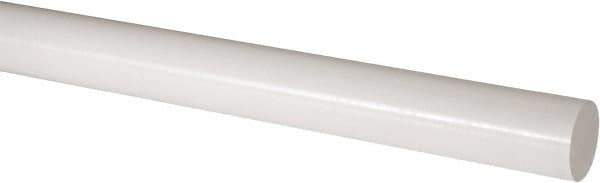 Made in USA - 4' Long, 2" Diam, Acetal Plastic Rod - Natural (Color) - All Tool & Supply