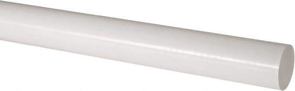 Made in USA - 2' Long, 2-1/4" Diam, Acetal Plastic Rod - Natural (Color) - All Tool & Supply