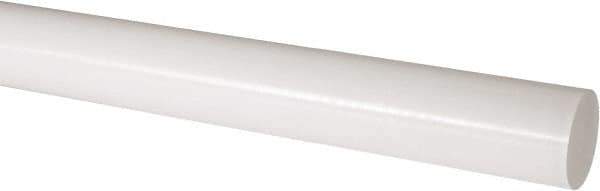 Made in USA - 2' Long, 2-1/2" Diam, Acetal Plastic Rod - Natural (Color) - All Tool & Supply