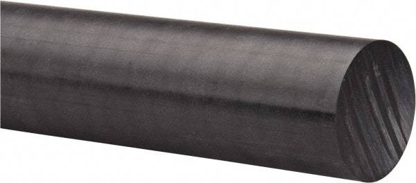 Made in USA - 8' Long, 1-1/8" Diam, Acetal Plastic Rod - Black - All Tool & Supply