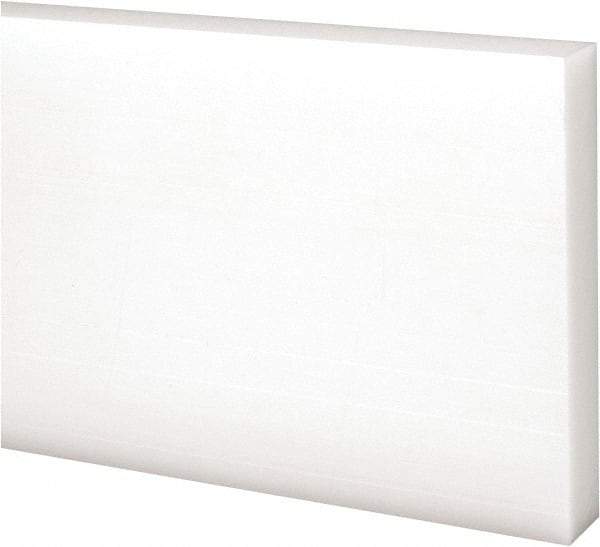 Made in USA - 4 Ft. Long x 3 Inch Wide x 1/2 Inch High, Acetal, Rectangular Plastic Bar - Natural - All Tool & Supply