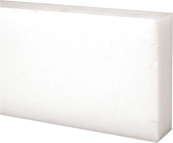 Made in USA - 2 Ft. Long x 3 Inch Wide x 1 Inch High, Acetal, Rectangular Plastic Bar - Natural - All Tool & Supply