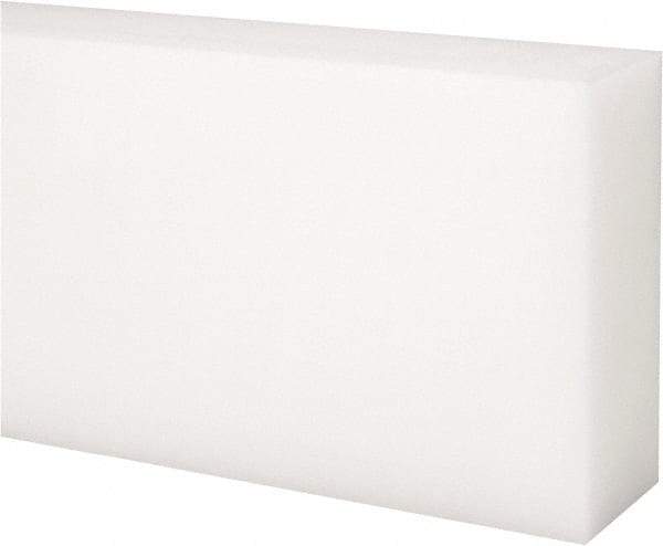 Made in USA - 1 Ft. Long x 3 Inch Wide x 1-1/4 Inch High, Acetal, Rectangular Plastic Bar - Natural - All Tool & Supply