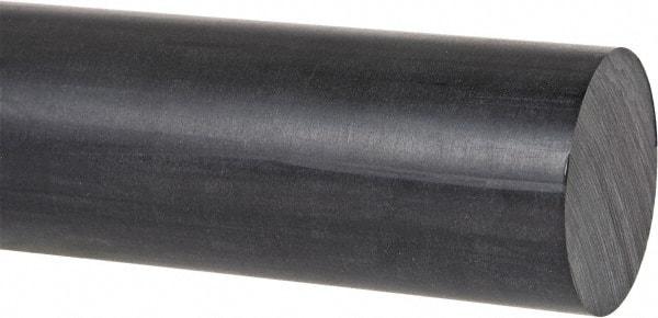 Made in USA - 8' Long, 3/4" Diam, PPO (Noryl) Plastic Rod - Black - All Tool & Supply