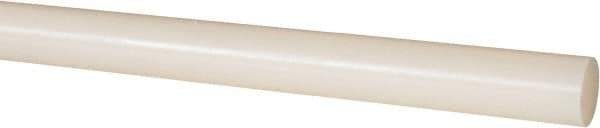 Made in USA - 8' Long, 1" Diam, Nylon 6/6 Plastic Rod - Natural (Color) - All Tool & Supply