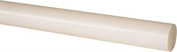 Made in USA - 8' Long, 1-1/8" Diam, Nylon 6/6 Plastic Rod - Natural (Color) - All Tool & Supply