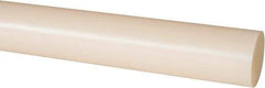 Made in USA - 8' Long, 1-1/4" Diam, Nylon 6/6 Plastic Rod - Natural (Color) - All Tool & Supply