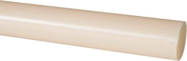 Made in USA - 4' Long, 1-3/8" Diam, Nylon 6/6 Plastic Rod - Natural (Color) - All Tool & Supply