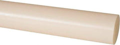 Made in USA - 4' Long, 1-1/2" Diam, Nylon 6/6 Plastic Rod - Natural (Color) - All Tool & Supply