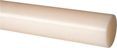 Made in USA - 4' Long, 1-7/8" Diam, Nylon 6/6 Plastic Rod - Natural (Color) - All Tool & Supply