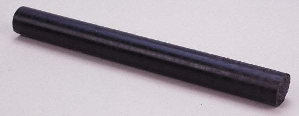 Made in USA - 8' Long, 1-3/8" Diam, Nylon 6/6 Plastic Rod - Black - All Tool & Supply