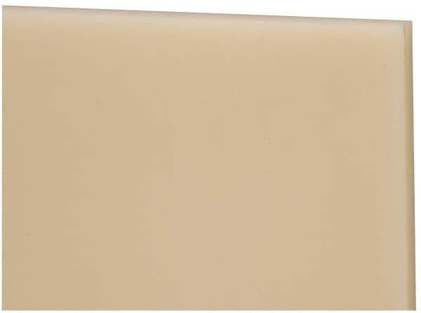 Made in USA - 3/8" Thick x 12" Wide x 2' Long, Nylon 6/6 Sheet - Natural - All Tool & Supply