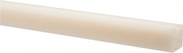 Made in USA - 4' x 3/4" x 3/4" Natural (Color) Nylon 6/6 Square Bar - All Tool & Supply