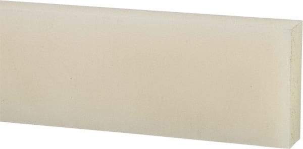 Made in USA - 4 Ft. Long x 3 Inch Wide x 3/4 Inch High, Nylon, Rectangular Plastic Bar - Natural - All Tool & Supply