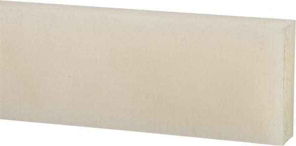 Made in USA - 4' x 3" x 1/2" Natural (Color) Nylon 6/6 Rectangular Bar - All Tool & Supply