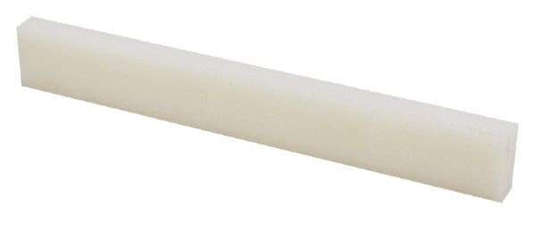 Made in USA - 4 Ft. Long x 2 Inch Wide x 3/4 Inch High, Nylon, Rectangular Plastic Bar - Natural - All Tool & Supply