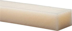 Made in USA - 4 Ft. Long x 2 Inch Wide x 1-1/4 Inch High, Nylon, Rectangular Plastic Bar - Natural - All Tool & Supply