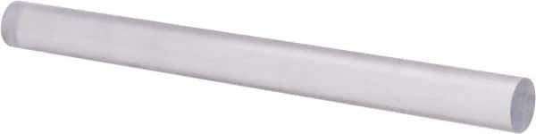 Made in USA - 1' Long, 1-1/2" Diam, Polycarbonate Plastic Rod - Clear - All Tool & Supply