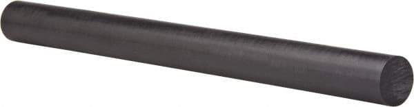 Made in USA - 8' Long, 1" Diam, Polycarbonate Plastic Rod - Black - All Tool & Supply