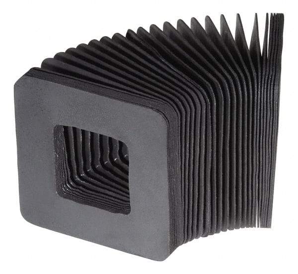 Made in USA - 0.02 Inch Thick, Polyester Square Flexible Bellows - 3 x 3 Inch Inside Square - All Tool & Supply