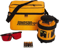 Johnson Level & Tool - 800' (Exterior) Measuring Range, 1/8" at 50' Accuracy, Self-Leveling Rotary Laser - ±3° Self Leveling Range, 200, 400 & 600 RPM, 2 Beams, AA Battery Included - All Tool & Supply