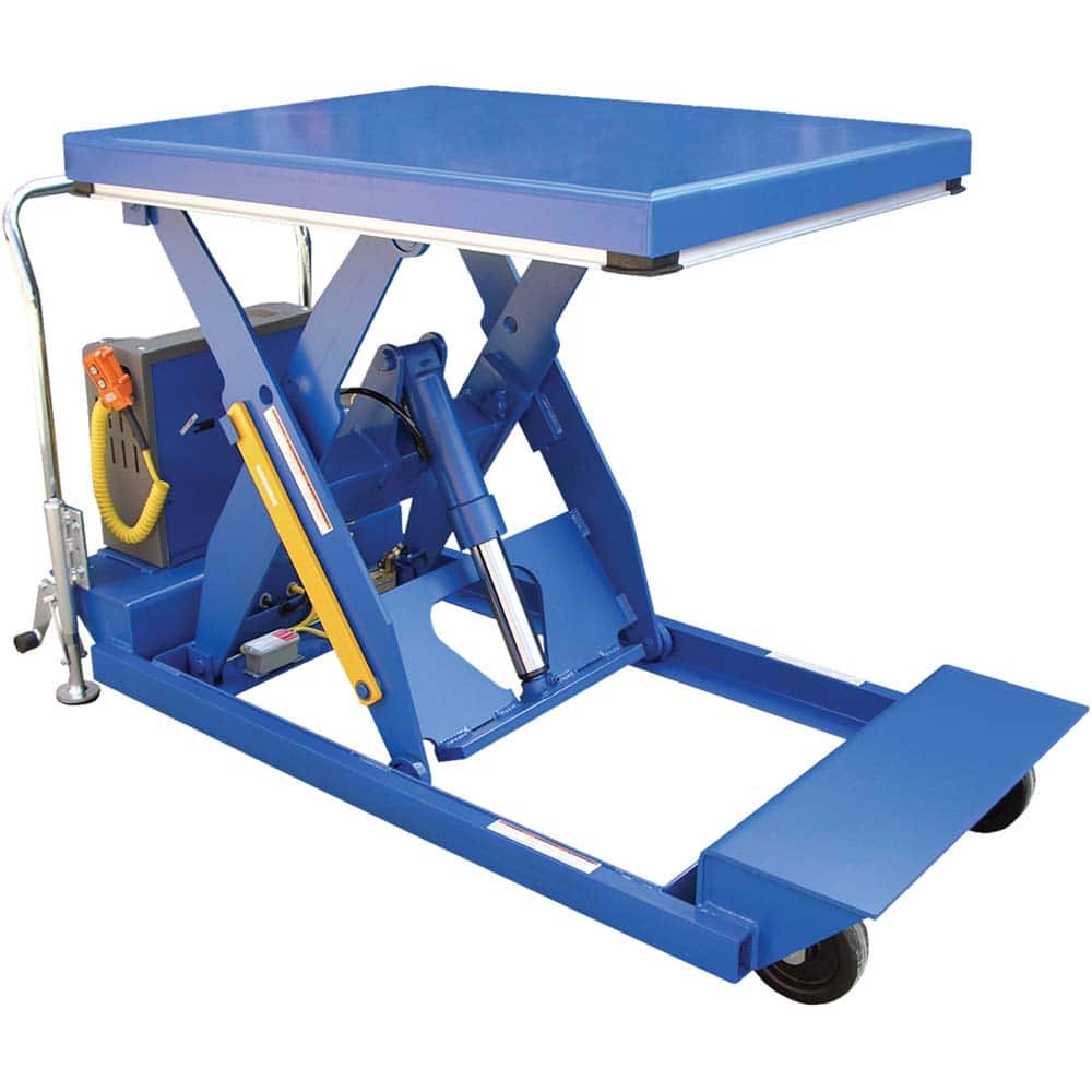 Vestil - Lifting Tables; Type: Scissor Lift ; Lift Style: Scissor ; Style: Portable Battery-Operated ; Load Capacity (Lb.): 2000.000 ; Minimum Height (Inch): 10 ; Lift Height (Inch): 46 - Exact Industrial Supply