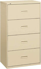 Basyx - 36" Wide x 53-1/4" High x 19-1/4" Deep, 4 Drawer Lateral File - Steel, Putty - All Tool & Supply