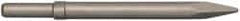 PRO-SOURCE - 10.2" OAL, Moil Point Chisel - Round Shank, Alloy Steel - All Tool & Supply