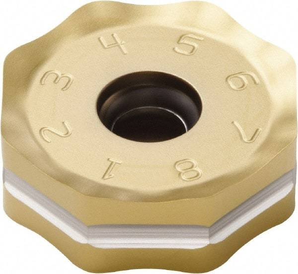 Seco - ONMU090520 ME13 Grade F40M Carbide Milling Insert - TiAlN/TiN Finish, 0.228" Thick, 0.866" Inscribed Circle - All Tool & Supply