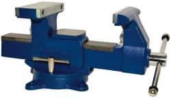 Gibraltar - 6-1/2" Jaw Width x 7" Jaw Opening Capacity, 4" Throat Depth, Bench & Pipe Combination Vise - 1/8 to 3-1/2" Pipe Capacity, Swivel Base, Bolt Down Attachment, Ductile Iron - All Tool & Supply