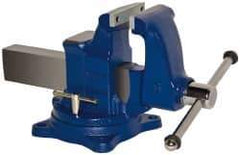 Gibraltar - 5" Jaw Width, 8" Opening Capacity, 5" Throat Depth, Ductile Iron Swivel Bench Vise - Bolt Down Base Attachment - All Tool & Supply