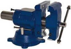 Gibraltar - 5" Jaw Width x 5" Jaw Opening Capacity, 4" Throat Depth, Bench & Pipe Combination Vise - 1/8 to 3-1/2" Pipe Capacity, Swivel Base, Bolt Down Attachment, Ductile Iron - All Tool & Supply