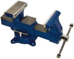 Gibraltar - 8" Jaw Width x 8-1/2" Jaw Opening Capacity, 4-3/4" Throat Depth, Bench & Pipe Combination Vise - 1/8 to 4-1/2" Pipe Capacity, Swivel Base, Bolt Down Attachment, Ductile Iron - All Tool & Supply