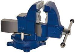 Gibraltar - 4-1/2" Jaw Width x 6" Jaw Opening Capacity, 5-1/2" Throat Depth, Bench & Pipe Combination Vise - 1/8 to 3-1/2" Pipe Capacity, Swivel Base, Bolt Down Attachment, Ductile Iron - All Tool & Supply