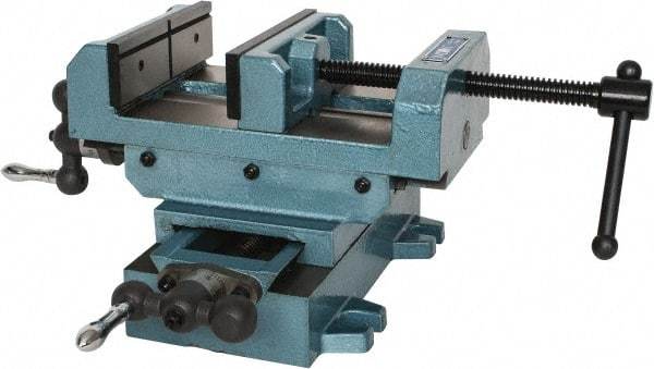 Wilton - 6" Jaw Opening Capacity x 2" Throat Depth, Horizontal Drill Press Vise - 6" Wide x 2" High Jaw, Cross Slide Base, Standard Speed, 9-1/2" OAL x 7-1/4" Overall Height, Cast Iron - All Tool & Supply