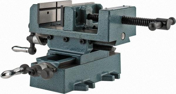 Wilton - 4" Jaw Opening Capacity x 1-3/8" Throat Depth, Horizontal Drill Press Vise - 4" Wide x 1-3/8" High Jaw, Cross Slide Base, Standard Speed, 7" OAL x 5-3/4" Overall Height, Cast Iron - All Tool & Supply