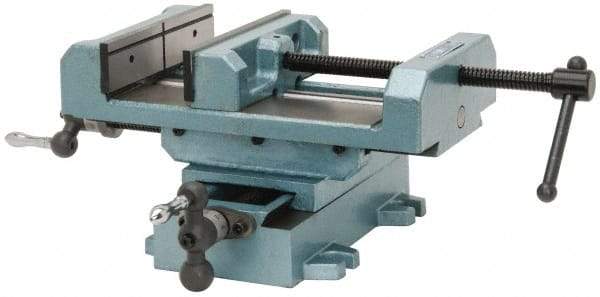 Wilton - 8" Jaw Opening Capacity x 2" Throat Depth, Horizontal Drill Press Vise - 8" Wide x 2" High Jaw, Cross Slide Base, Standard Speed, 11" OAL x 7-1/4" Overall Height, Cast Iron - All Tool & Supply