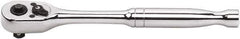 GearWrench - 3/8" Drive Pear Head Quick-Release Ratchet - Full Polish Chrome Finish, 7-7/8" OAL, 45 Gear Teeth, Button Head - All Tool & Supply