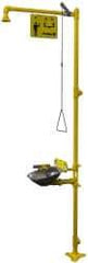 Bradley - 1-1/4" Inlet, 26 GPM shower Flow, Drench shower, Eye & Face Wash Station - Bowl, Triangular Pull Rod & Push Flag Activated, Galvanized Steel Pipe, Plastic Shower Head, 3 GPM Bowl Flow, Corrosion Resistant, Top or Mid Supply - All Tool & Supply