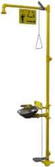 Bradley - 1-1/4" Inlet, 26 GPM shower Flow, Drench shower, Eye & Face Wash Station - Bowl, Triangular Pull Rod, Push Flag & Foot Treadle Activated, Galvanized Steel Pipe, Plastic Shower Head, 3 GPM Bowl Flow, Corrosion Resistant, Top or Mid Supply - All Tool & Supply