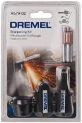 Dremel - 8 Piece Aluminum Oxide Garden/Lawn Mower/Chain Saw Sharpener, Gauge, Spacers, Wrench and Stones Kit - All Tool & Supply