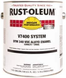 Rust-Oleum - 1 Gal Black Flat Finish Alkyd Enamel Paint - 230 to 425 Sq Ft per Gal, Interior/Exterior, Direct to Metal, <340 gL VOC Compliance - All Tool & Supply