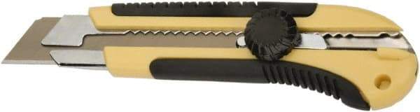 Ability One - Snap Utility Knife - 4-1/2" Steel Blade, Yellow Die Cast Handle, 5 Blades Included - All Tool & Supply